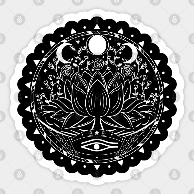 Lotus Flower Mandala Sticker by CelestialStudio